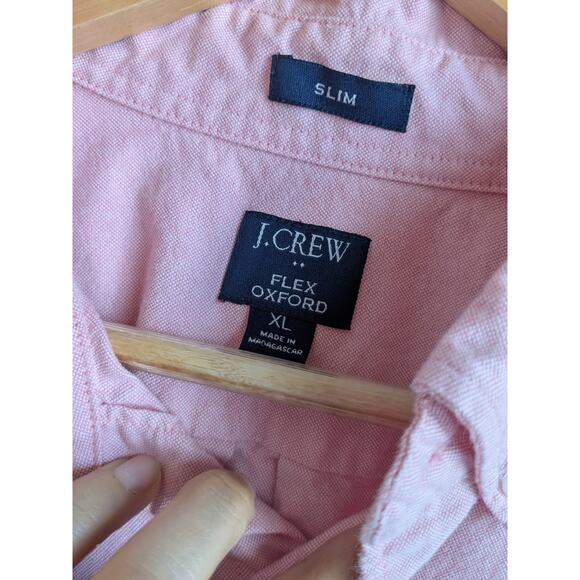 J.CREW Slim Flex Oxford Shirt Mens Large Pastel Pink Button-down Long Size XL - Picture 3 of 6